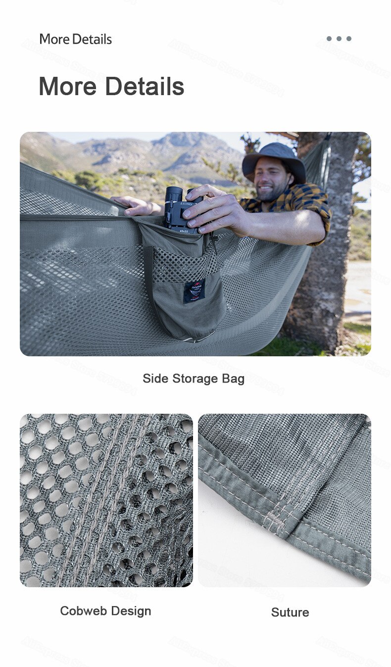 Cheap Goat Tents  Cobweb Hammock Breathable Ice Feel Mesh Spring Summer Outdoor Camping Tearproof Swing Hammock Bearing 200kg Portable Tents 